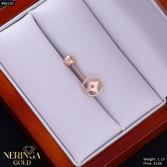 Rose gold navel piercing #66101