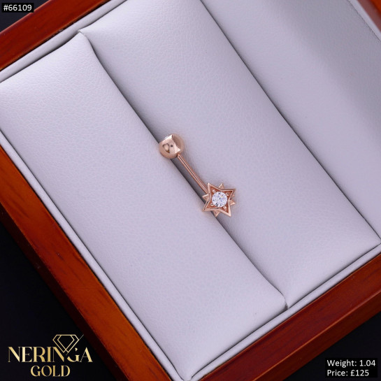 Rose gold navel piercing #66109