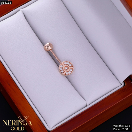 Rose gold navel piercing #66118