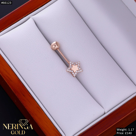 Rose gold navel piercing #66123