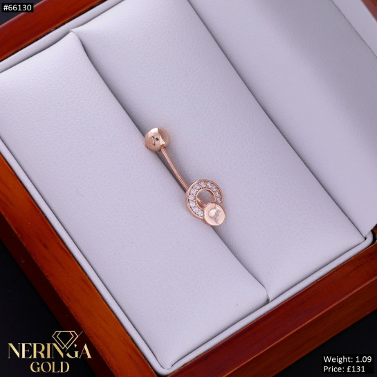 Rose gold navel piercing #66130