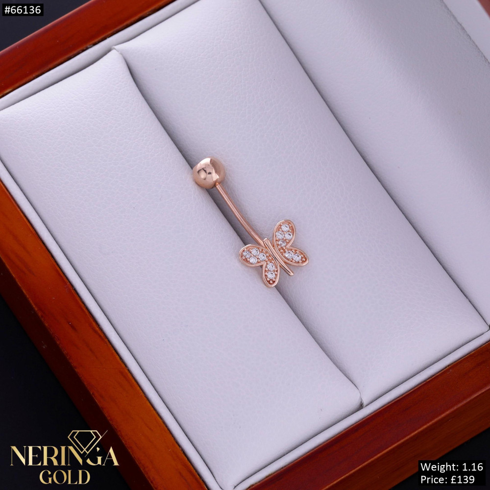 Rose gold navel piercing #66136