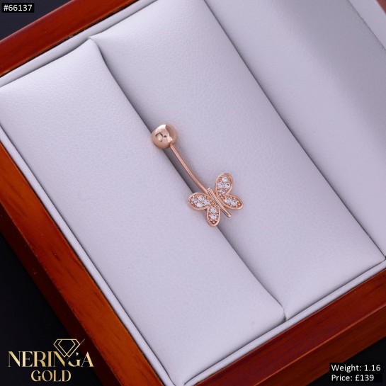 Rose gold navel piercing #66137