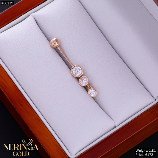 Rose gold navel piercing #66139