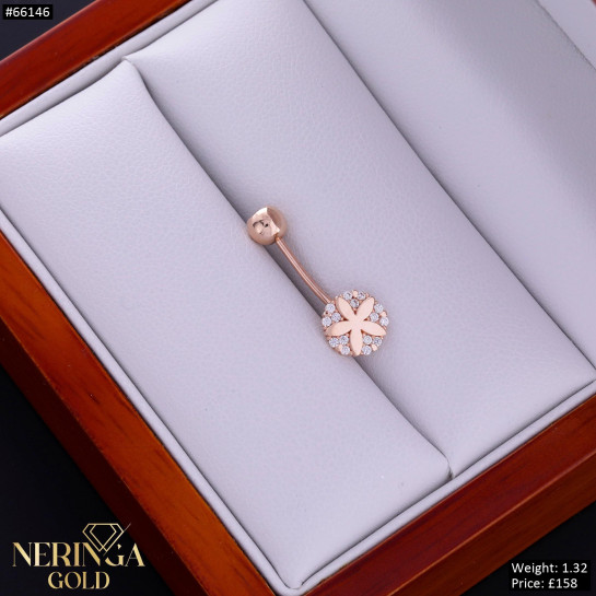 Rose gold navel piercing #66146