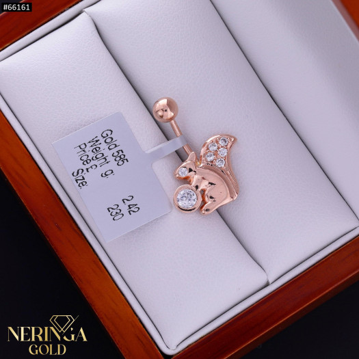 Rose gold navel piercing #66161