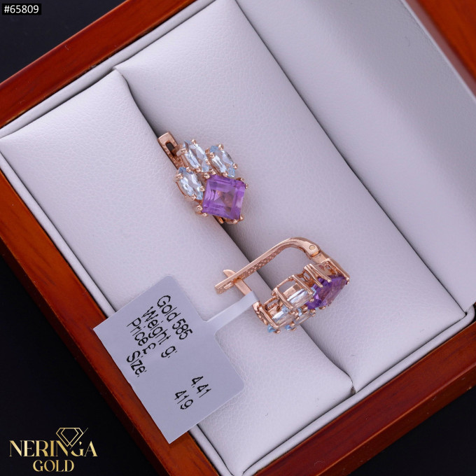 Rose gold english lock earrings #65809 Rose gold english lock earrings #65809