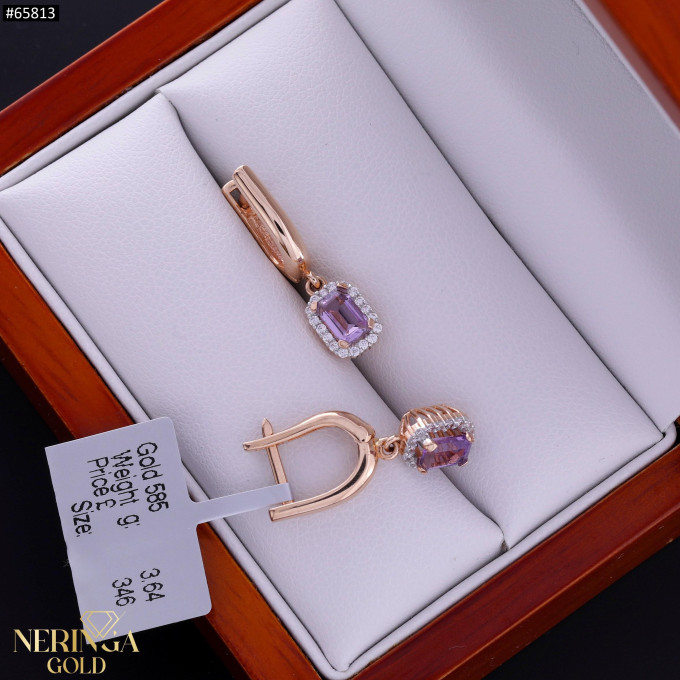 Rose gold english lock earrings #65813 Rose gold english lock earrings #65813