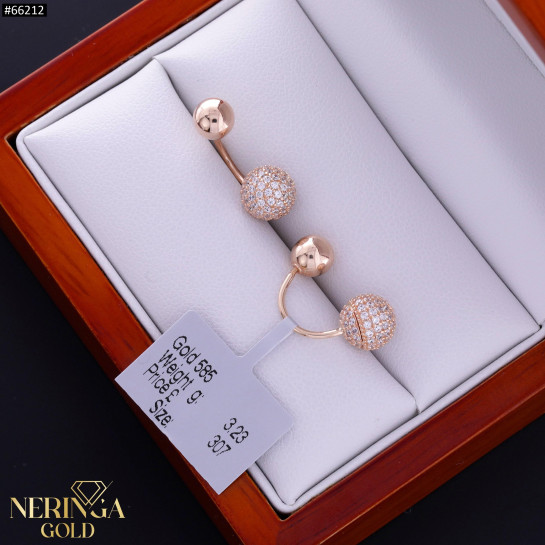 Rose gold earring #66212