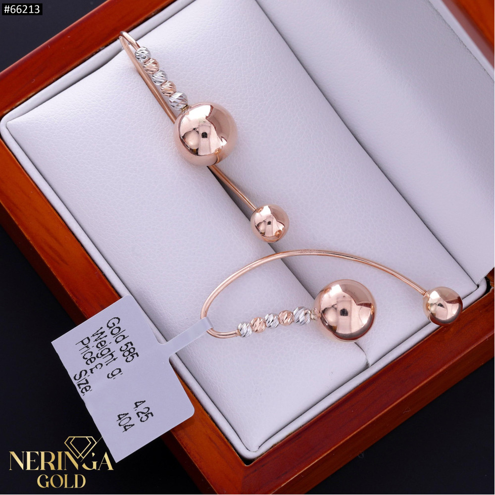 White rose gold earring #66213