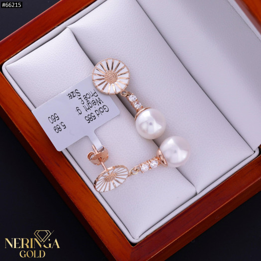 Rose gold earring #66215