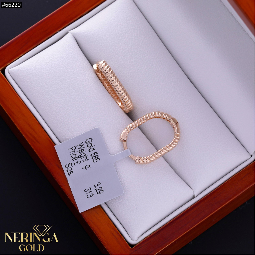 Rose gold earring #66220