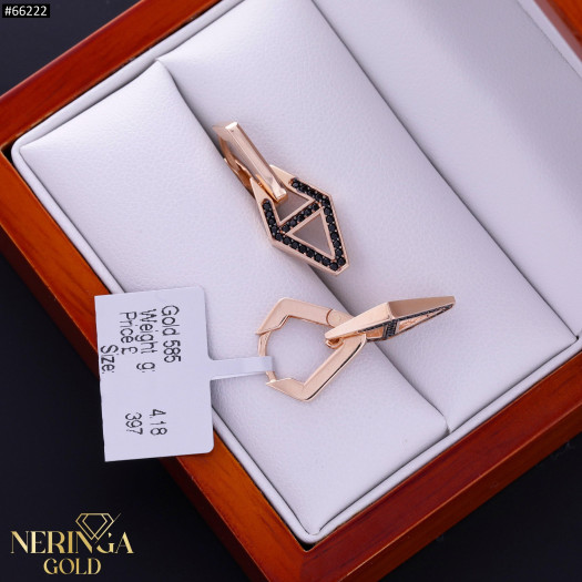 Rose gold earring #66222