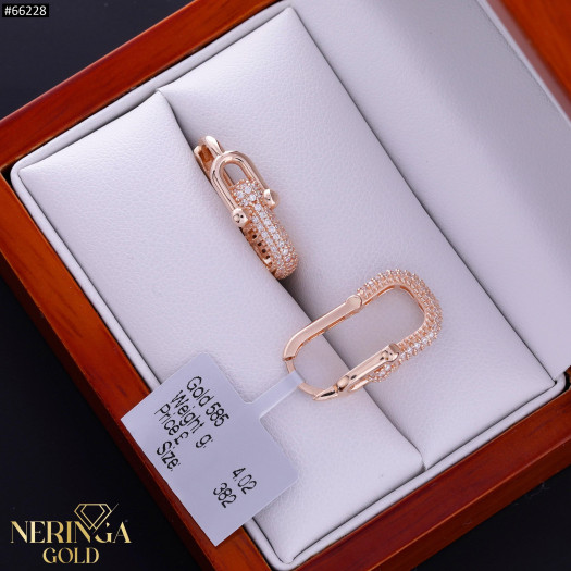 Rose gold earring #66228