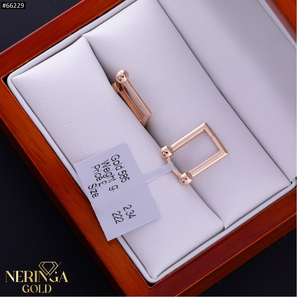 Rose gold earring #66229