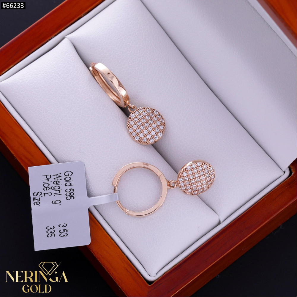 Rose gold earring #66233