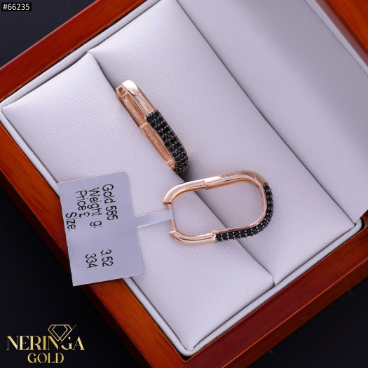 Rose gold earring #66235