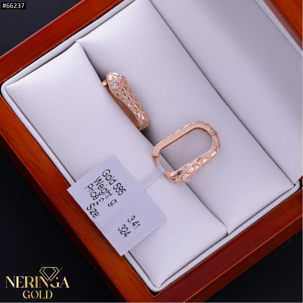 Rose gold earring #66237