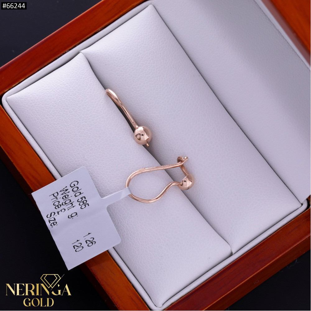 Rose gold earring #66244