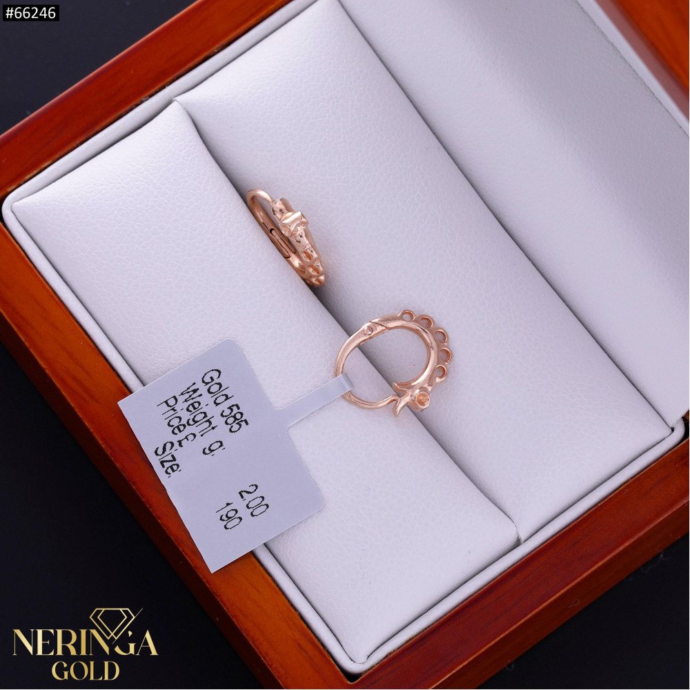 Rose gold earring #66246