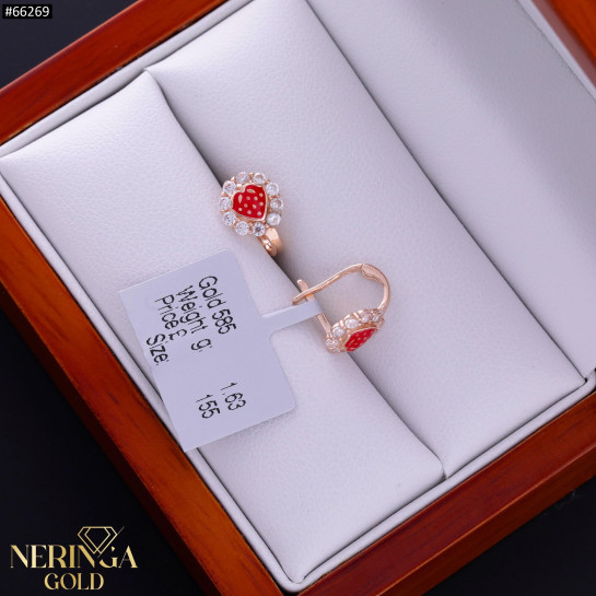 Rose gold children earrings #66269