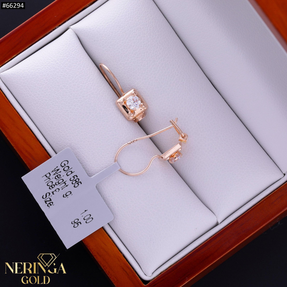 Rose gold children earrings #66294