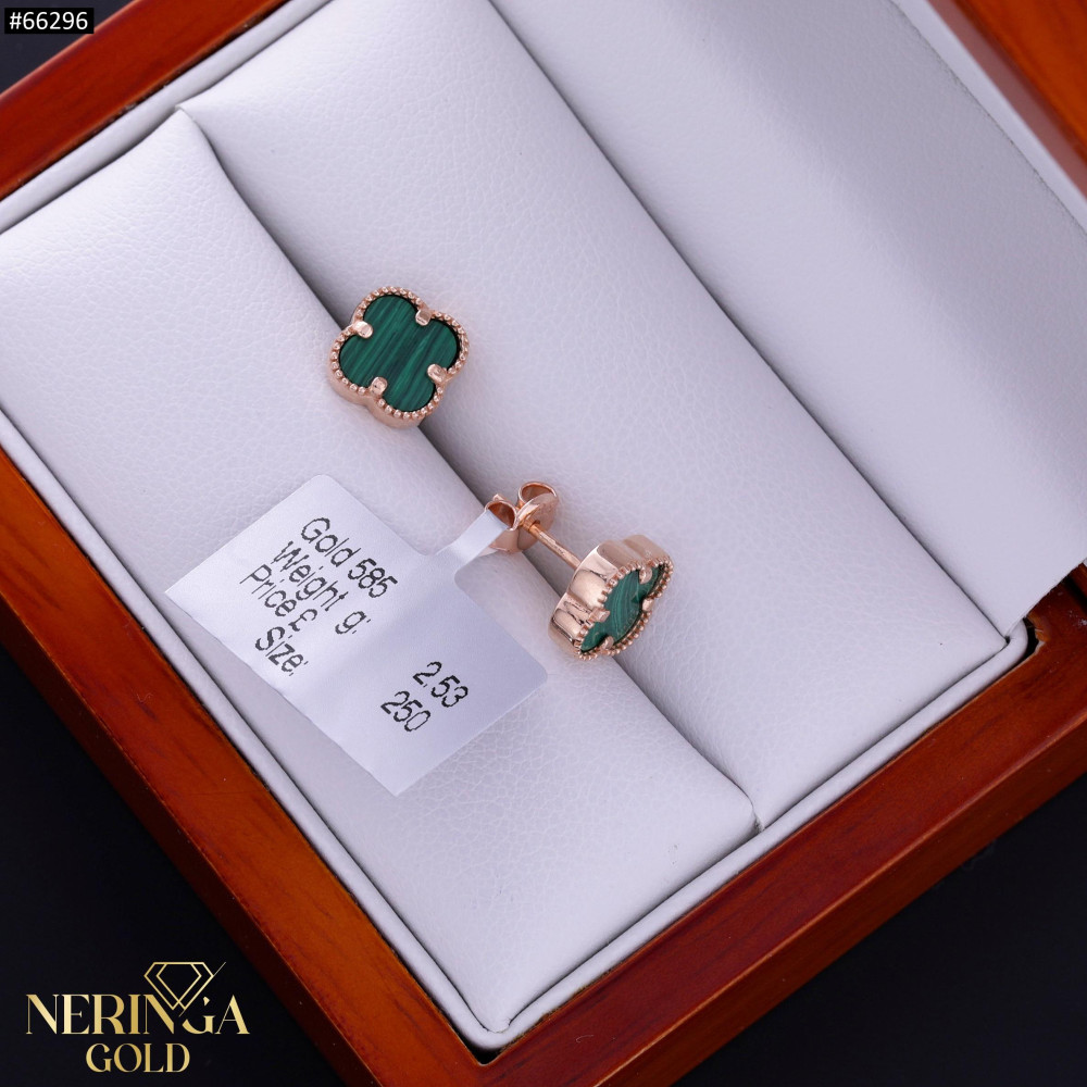 Rose gold stud earrings #66296