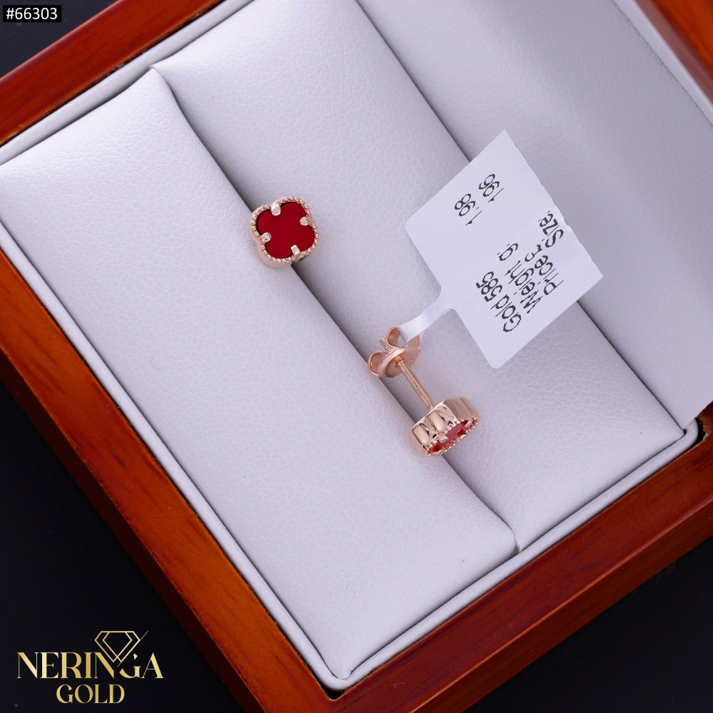 Rose gold stud earrings #66303