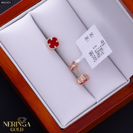 Rose gold stud earrings #66303