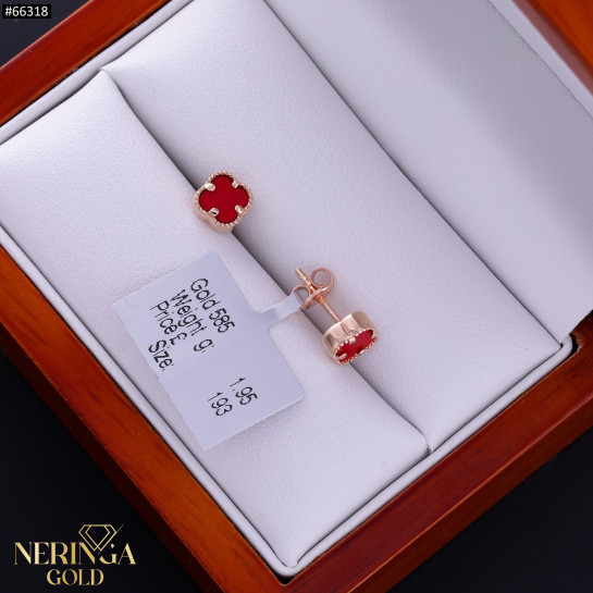 Rose gold stud earrings #66318