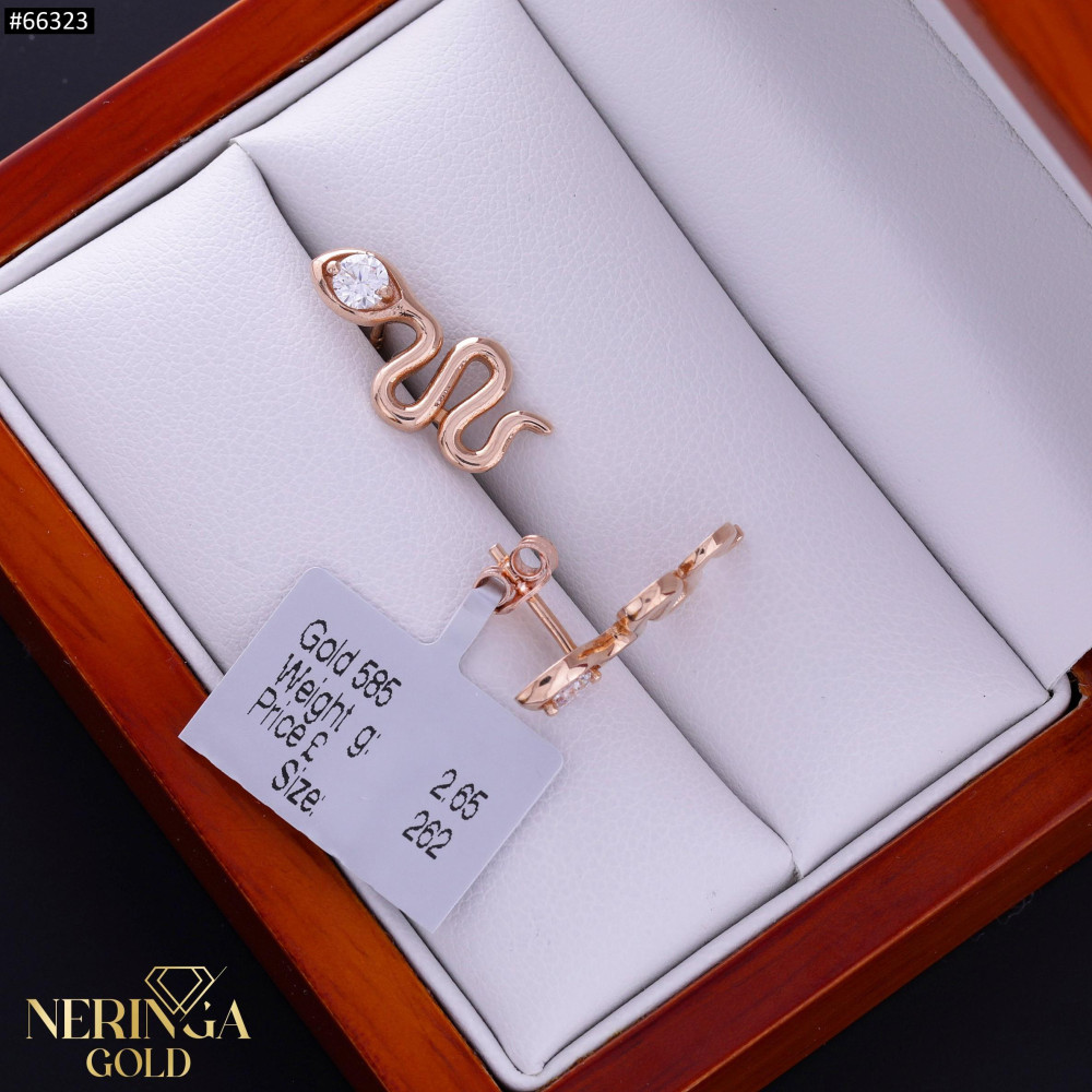 Rose gold stud earrings #66323