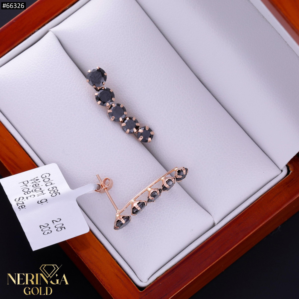 Rose gold stud earrings #66326