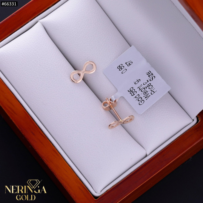 Rose gold stud earrings #66331