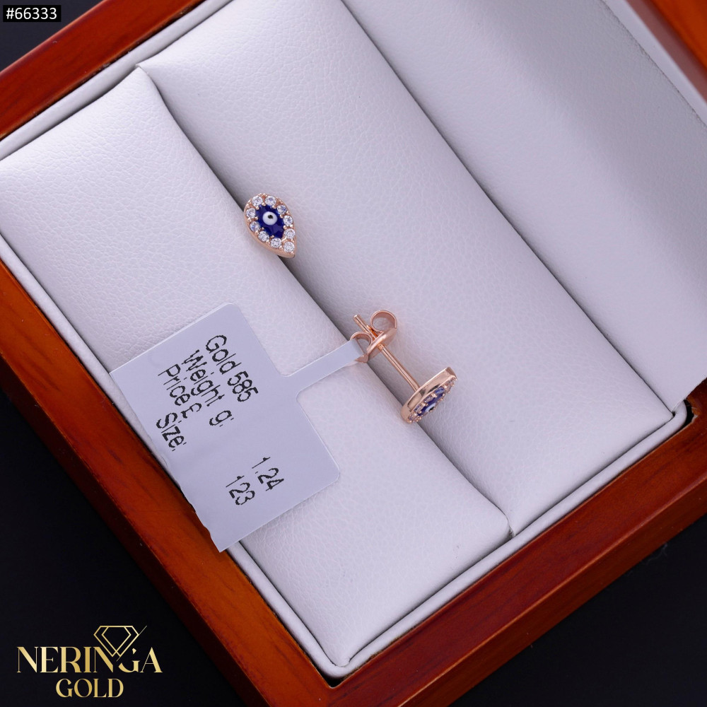 Rose gold stud earrings #66333