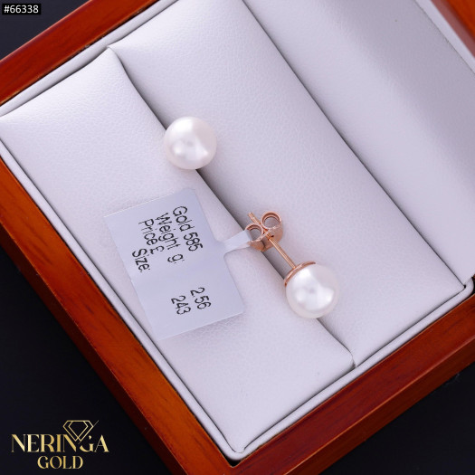 Rose gold stud earrings #66338