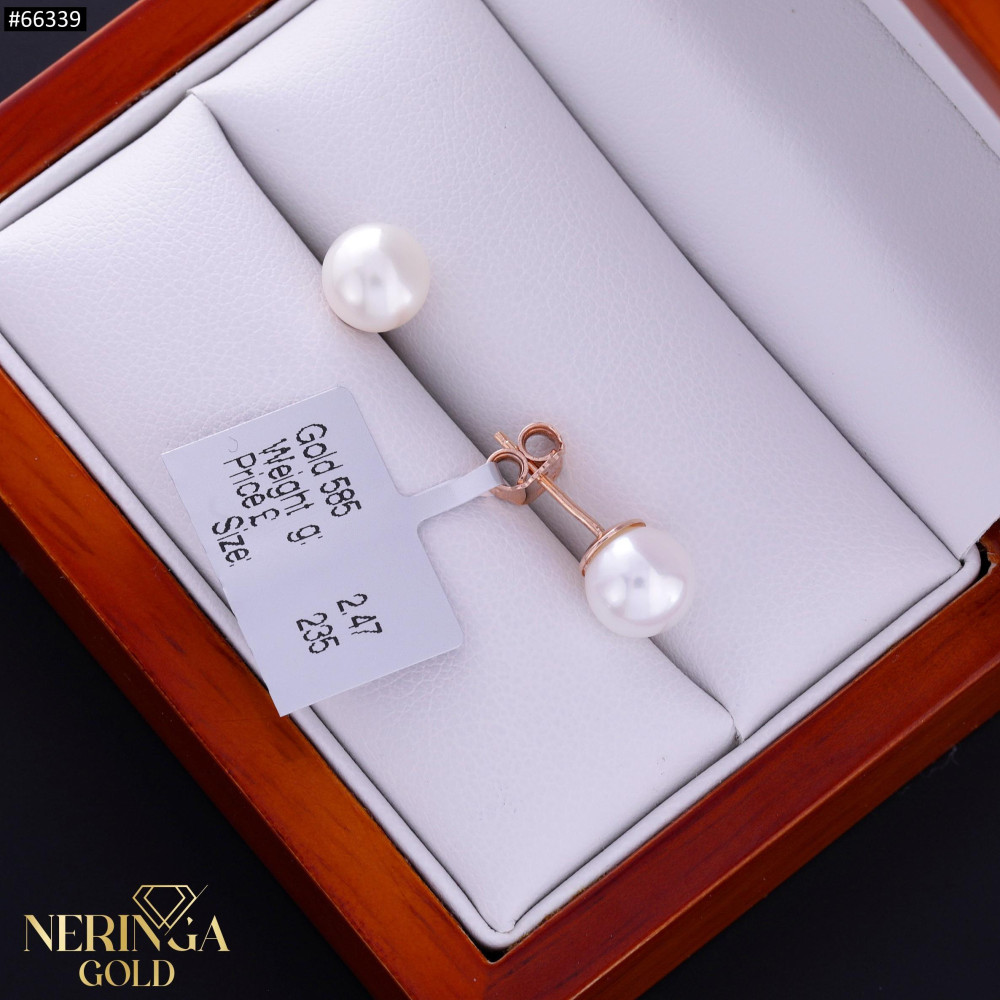 Rose gold stud earrings #66339