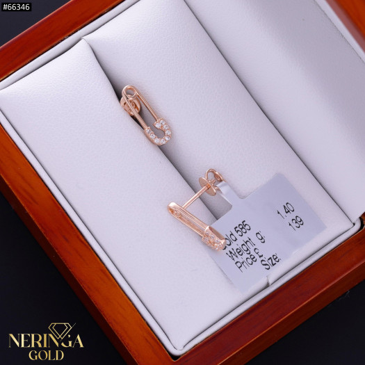 Rose gold stud earrings #66346