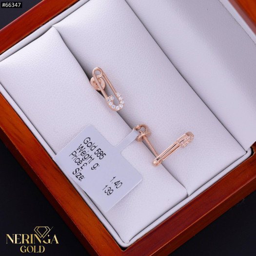 Rose gold stud earrings #66347
