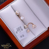 White rose gold stud earrings #66350