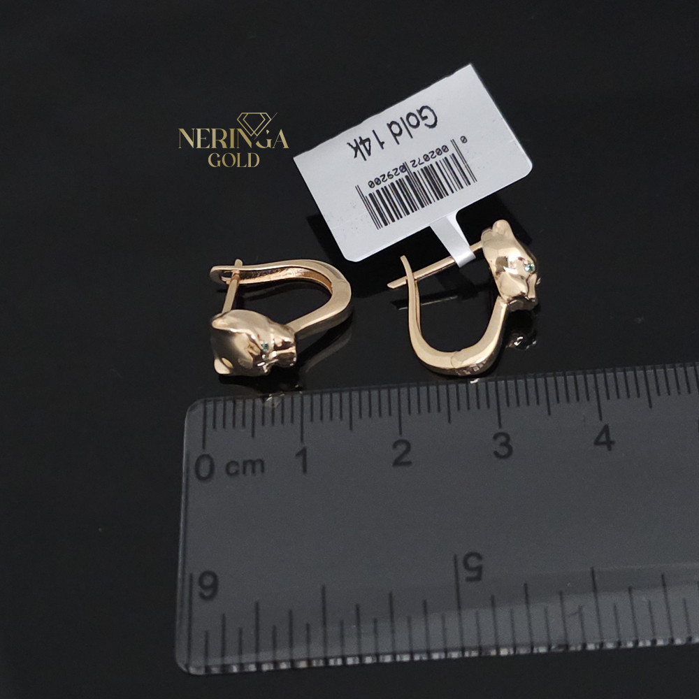 Rose gold english lock earrings #65920