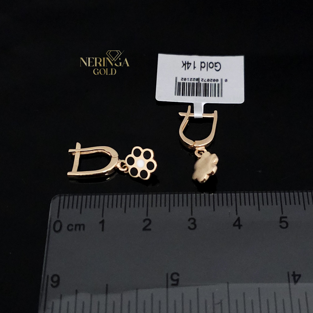 Rose gold english lock earrings #65934