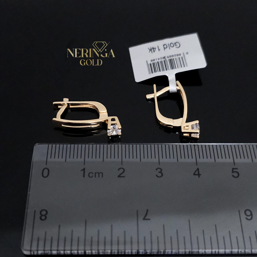 Rose gold english lock earrings #65923
