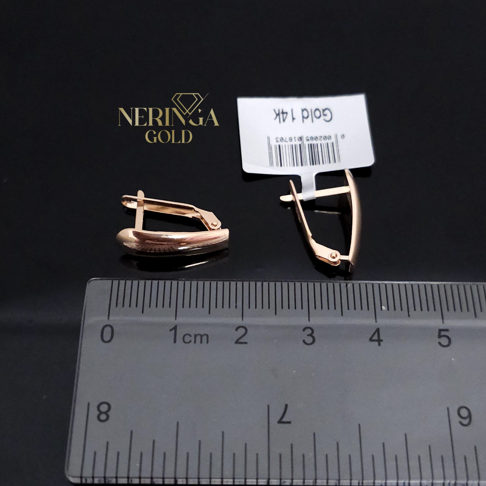 Rose gold english lock earrings #65989
