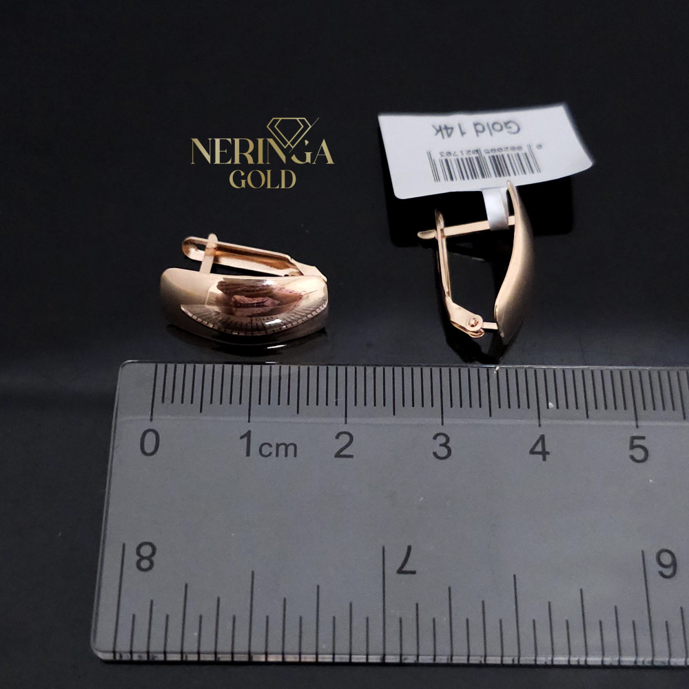 Rose gold english lock earrings #65909