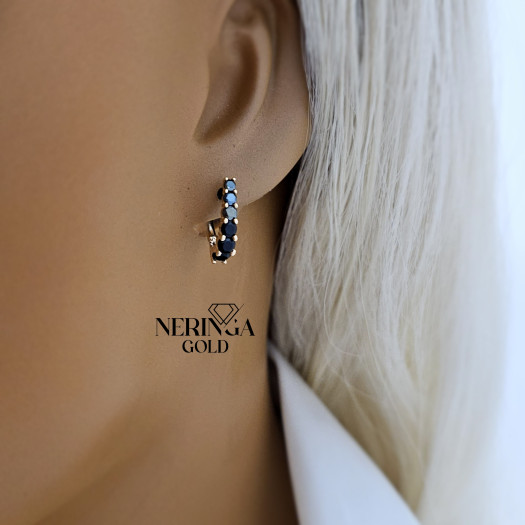 Rose gold english lock earrings #65987