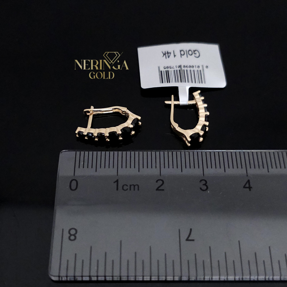 Rose gold english lock earrings #65987