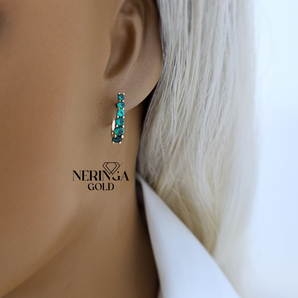 Rose gold english lock earrings #65971