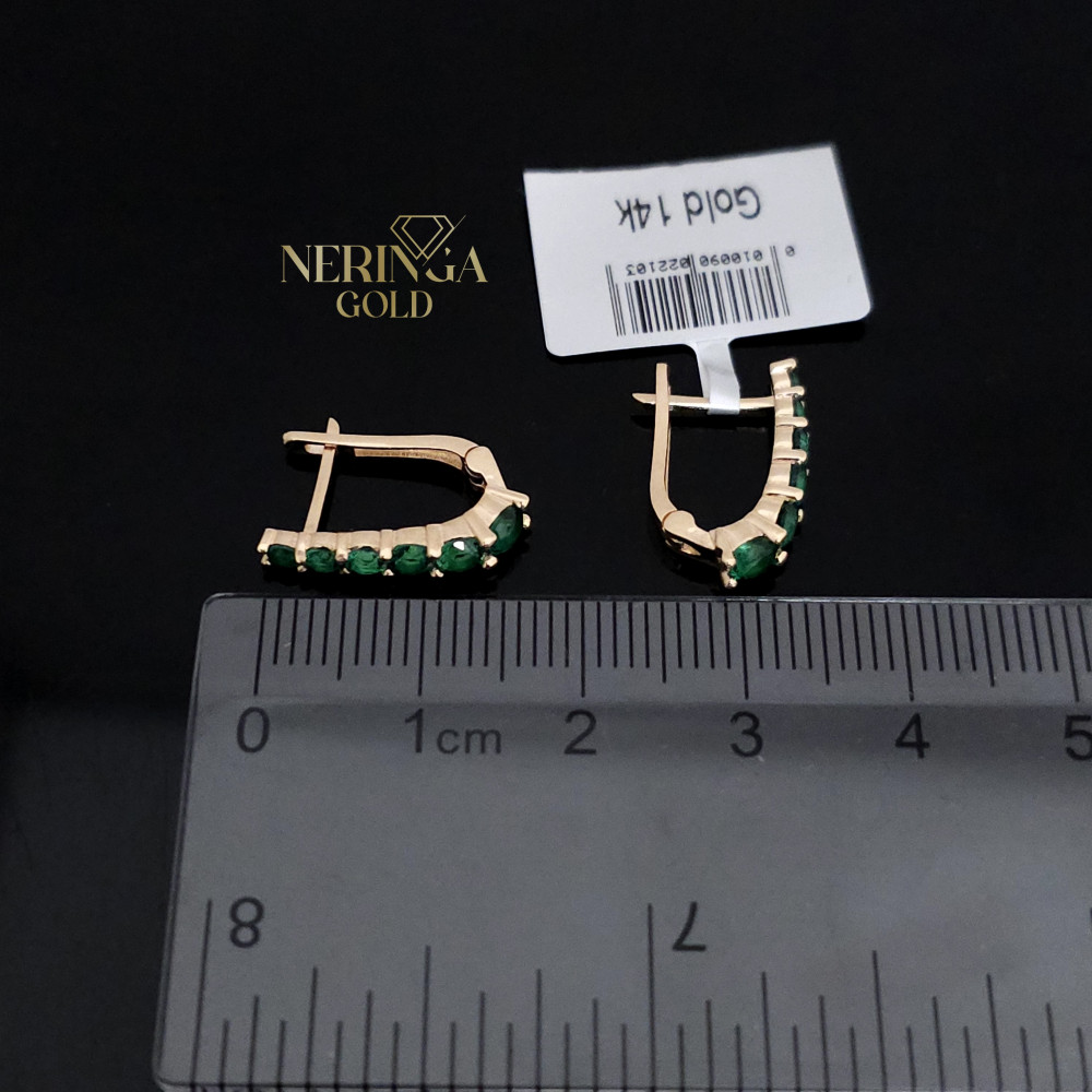 Rose gold english lock earrings #65971