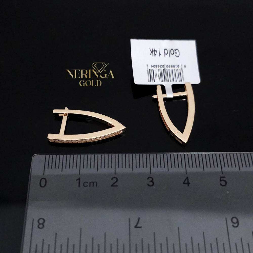 Rose gold english lock earrings #65901