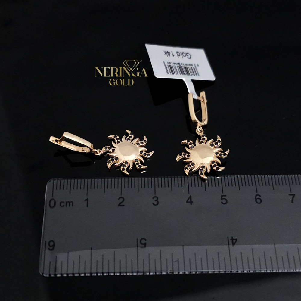 Rose gold english lock earrings #65889